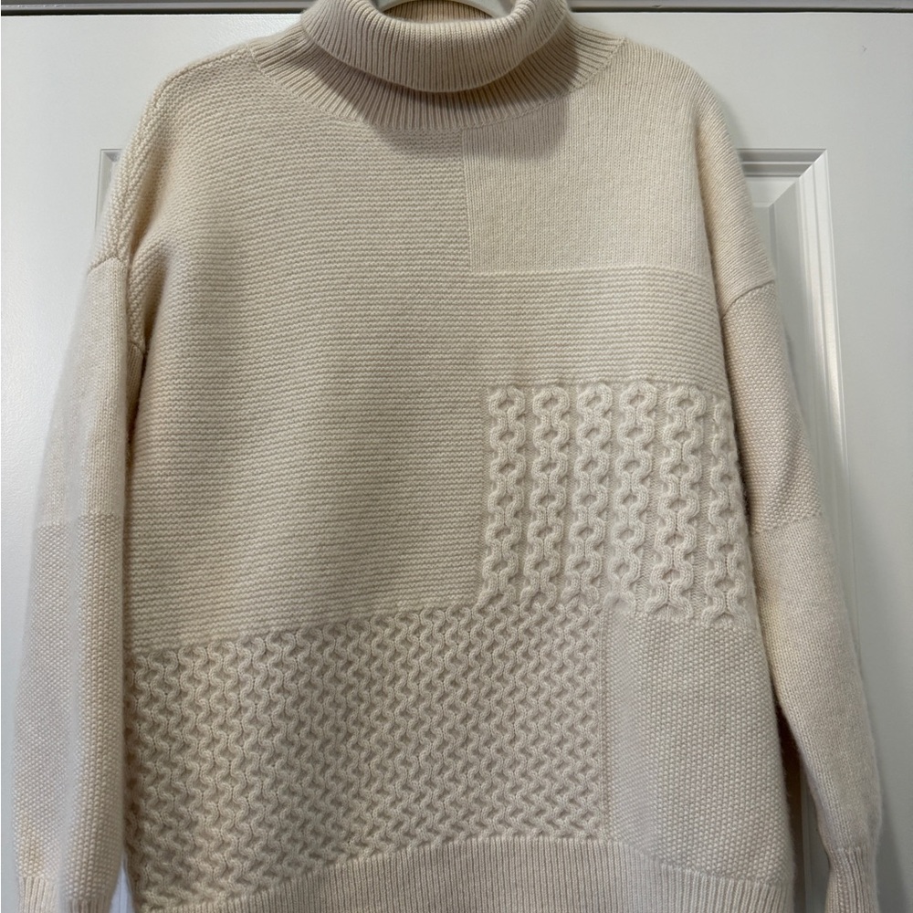 Nordstrom Signature 100% Cashmere Cream Turtleneck Sweater